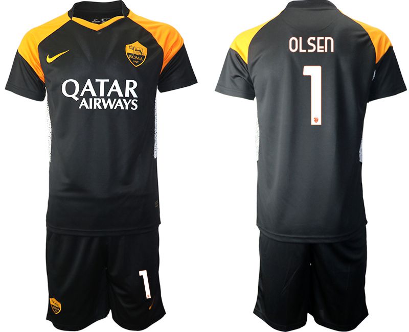 Men 2020-2021 club Rome away #1 black Soccer Jerseys->rome jersey->Soccer Club Jersey